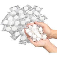 Magic Tablet Coin Tissue (100)| Travel Facial Towel Water Wet Wipe Washcloth Napkin Moistened Tissues Magic Coin Tissue Napkin Paper |