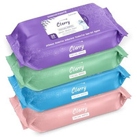 Clerry Daily Cleansing Facial Wipes 100 Total - 25 Each - Pack Of 4 | Wet Wipes For Face With Aloe, Rose,Lavender & Vitamin E | Makeup Remover Wipes| Hydrating,Refreshing, Soothing| Ph Balanced