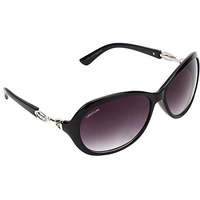 Creature Gaga Cat-Eye Oversize Sunglasses For Girls(Lens-Purple||Frame-Black||Gaga-007)