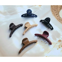 Dreamish Hair Accessories Matte Finish Hair Claw Clip For Women & Girls | Korean Clutcher Hair Clip | Medium Nonslip Hair Jaw Clips | Stylish Clips Accessories Pk-6 (Multi Color)