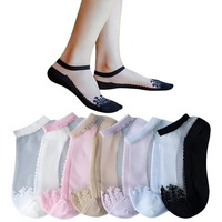 Nicsy Socks For Women - 5 Pairs Assorted Color Mesh Socks: Ankle Length, Transparent, Ultra Thin, Lace, Invisible, Fishnet, Summer