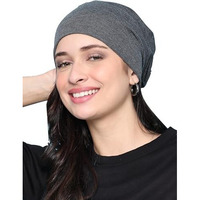 Vimal Jonney Dark Grey Cotton Beanie Cap For Women-Cap_Anthra_001