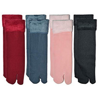 Me Stores Winter Thermal Toe Dark Colour Wool Heavy Duty Warm Ankle Length Socks Women/Girls Winter Socks (Set Of 4 Pair) (Red Mix)