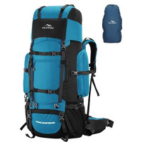 Trawoc Trailmaster 80L Rucksack Bag For Men & Women, Large Water Resistant Trekking Hiking Bag Travel Backpack, Sky Blue, 3 Year Warranty