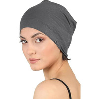 Bismaadh Unisex Sleep Cap, Bamboo And Cotton, Created For Chemo, Alopecia, Hair Loss, Essential Chemo Headwear Dark Grey