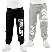 Kyda Kids Boys 100% Cotton Printed Track Pants - Multicolor (Pack Of 2)