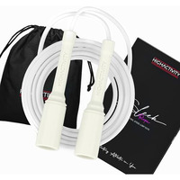 High Activity Polyvinyl Chloride - Professional Skipping Rope For Men,Women&Kids-Premium Jump Rope For Exercise - Durable&Adjustable - Ideal For Speed Fitness Training&Cardio Workouts- 10 Feet, White