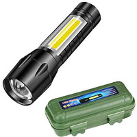 Care 4 Zoomable Handheld Xpe+Cob Mini Usb Re Charge Able Led Flashlight Torch (Black),With Side Cob Light For Emergency Light, 140 Lumens