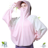 Palay Sun Protection Hoodie For Women Sun Protection Hoodie Jacket Full Zip Upf 50+ Uv Block Clothing With Brim For Running Hiking Outdoor Quick Dry, Pink