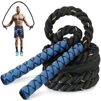 Proberos 2.8 M Weighted Jump Rope For Adults, 1.2 Kg Weighted Skipping Rope, 25Mm Thick Pro Training Rope With Anti-Sweat Eva Foam Handles, Pro Workouts For Strength, Endurance & Cardio Fitness, Blue