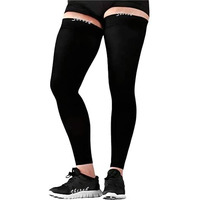 Shirsh Uv Sun Protection Leg Sleeve For Men's Women's - Upf 50 - Leg Cover For Tanning And Sunburn Protection Leg Warmers For Women Winter Leg Sleeves For Men Football Men's Women's Pack Of 1 (Black)
