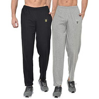Mack Jonney Men Regular Fit Trackpants(Multicolor_X-Large_Pack Of 2)-D10_Mlg_Blk-0002-Xl