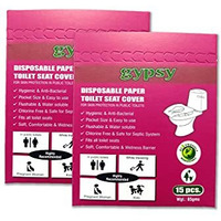 Gypsy Disposable Toilet Seat Covers -30 Sheets (2 X 15) | Flushable & Nature Friendly | Travel Pack For Skin Protection In Unhygienic Public Toilets