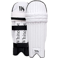 Whitedot Teal Pu Leather Cricket Batting Pad For Men, Size (Mens/Large) Suitable Fot Left & Right, Pack Of (1Pair), White