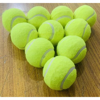 M Art Cricket Tennis Ball Light Weight (Pack Of 10) - Rubber, Green