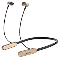 Hb Plus Hb-11 Bluetooth Wireless Neckband Earphones, 30 Hours Playtime Lightweight Wireless And Magnetic Earbuds, Sweatproof Sports Earphones, Built-In Mic (Gold)