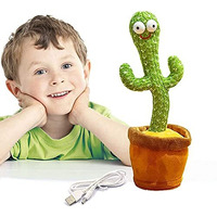 India Toy Epiken Tiktok Dancing Cactus Plush Toy Usb Charging,Sing 120Pcs Songs,Recording,Repeats What You Say And Emit Colored Lights,Gifts Of Fun Toys