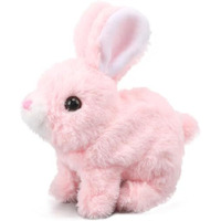 Hopping Walking Bunny Toy With Sounds, Jumping Rabbit Wiggling Ears, Twitching Mouth And Nose, Educational Interactive Bunny Rabbit Toy For Baby Kids
