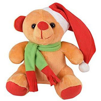 Ultra 7 Inch Christmas Santa Teddy Fully Stuffed Animal Soft Premium Plush Toy For Kids In Brown | Snuggling And Playtime | Animal Toy | Birthday Gift | Anniversary | Christmas | Diwali | Home Dcor