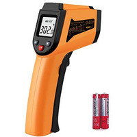 Chengbangda Laser Infrared Thermometer Non-Contact Digital Temperature Gun-50C To 400C(-58F To 752F) Ir Thermometer For Industrial, Kitchen Cooking, Ovens (Orange)