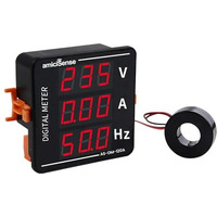 Amicisense Ac Voltmeter Ammeter, 3 In 1 Digital Meter 120A 50~500V Voltage Tester With Frequency And Current Test, Black