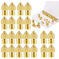 Elephantboat  22Pieces 3D Printer Extruder Nozzle Mk8 For Makerbot Creality Cr-10 7 Different Size 0.2 Mm, 0.3 Mm, 0.4 Mm, 0.5 Mm, 0.6 Mm, 0.8 Mm, 1.0 Mm