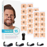 Yogimooni Breathing Nasal Strip Starter Kit (15 Count, Multi) - Boost Oxygen Level, Reduce Snoring, Improve Sleep Quality - Sweat Resistant, Skin Safe Nasal Strips - Extra Strength Snoring Solution Sugar Control Acupressure | Pack Of 15 |