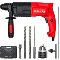 Ibell Rotary Hammer Drill Rh20-23, 500W, Copper Armature, Sds Plus Chuck 20Mm, 850Rpm, Impact Rate 3900/Min, Energy 1.5J (Red)