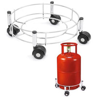 Urban Kraft Cylinder Trolley With Wheels Stainless Steel Gas Cylinder Stand | Easy To Move Lpg Trolley |