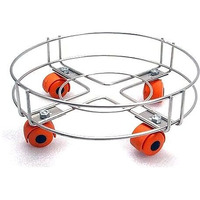 Stainless Steel Cylinder Trolley With Wheels | Gas Trolly - Lpg Cylinder Stand, Kitchen Gas Trolly (Pack Off 1)
