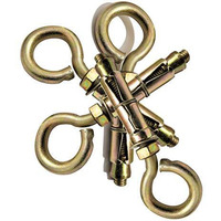 Pure Source India Hard Metal Closed Hook Anchor Fasteners, 8Mm, 4 Pieces, Gold