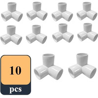 Lokza Heavy Duty 1/2 Inch 3-Way Upvc Pipe Tee Corner Fittings | Furniture Grade | Ideal For Building Upvc Furniture, Greenhouses, Sheds, Tent Connections Pipe (10 Pcs Set) (1/2 Inch 3 Way Upvc Pipe)