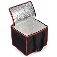 Double R Bags Polycarbonate Insulated Grocery Food Delivery Thermal Bag The Hot Box Hot And Cold Food Transport Bag For Uber Eats Swiggy Groceries Restaurants - Large Sized (Pack Of 1, Black)