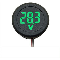 Amicisense Dc 5~100V Voltmeter, 3-Digit Led Digital Display Voltage Detector For Bike Battery Voltage Monitoring, Black