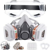 Maxadil Gas Masks With 10 Replacement Filter Sheets And Goggle | Activated Carbon Mask Paint Respirator For Epoxy Resin, Wall Painting, Welding, Polishing, Spraying, Construction