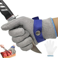 Hasthip 1Pcs Stainless Steel Mesh Gloves, Anti-Cut Level-9 Protection Work Gloves, Adjustable Fit, Puncture Proof Glove For Processing, Fish Handling, Metal & Wood Work (Large, Pack Of 1)