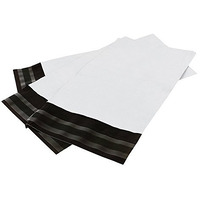 Securement Tamper Proof Courier Bag/Polybag With Pod, 60 Micron, 8 Inch X 10 Inch, White And Black, Pack Of 100