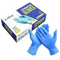 Otica Nitrile Hand Gloves|Medical Grade 4G|1 Box-100 Gloves Disposable|Blue|Food Grade|Ce Approved|Non Sterile|Medical Examination|All-Purpose|Powder Free|Cleaning|Latex Free(Large), Pack Of 1