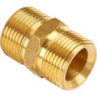 Tuqo High Pressure Washer Hose Connector | M22-15Mm Male To M22-15Mm Male | Solid Brass, 5000 Psi Pressure Washer Hose Extension Adapter Fitting | 1 Pcs | Rb438
