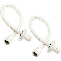 Ruhe 18 Inches Connection Pipe | Ptmt Heavy Duty Connection Pipe |White | Hose Pipe Suitable For Countertop Faucets| Pipe For Basins And Sinks, Geysers & Flush Tanks | Bathroom Accessories (Set Of 2)