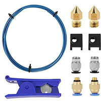 Hasthip Upgrade 3D Printer Kit With Capricorn Premium Xs Bowden Tubing 1M, Ptfe Teflon Tube Cutter, Pneumatic Fittings And Mk8 Socks And Extra Nozzles For Ender 3/3 Pro/ 5/ Vyper/Voxelab Aquila