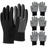 Proberos 4 Pairs Nylon Sport Gloves, Full Palm Anti-Slip Design Gloves, Breathable Stretchy Working Riding Protective Outdoor Cotton, For Cricket, Cycling, Fitness, Repairman