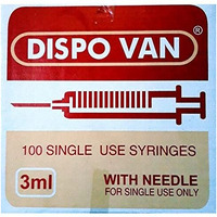 Dispo Van 3Ml Syringes With Needle, Single-Use, Sterile  Pack Of 100 | Leak-Proof, Biocompatible And Easy-To-Use | Precision-Engineered For Safe Medication Delivery