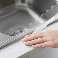 Qsfi Transparent Acrylic Waterproof Self-Adhesive Tape For Kitchen Sink Corner Line Sticking Strip Washable Adhesive Caulk Tape Self Waterproof Repair Tape