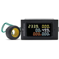 Amicisense Digital Energy Meter Single Phase 6 In 1, 40V-300V Ac 100A Power Meter With Multi-Colour Display (22Kw)