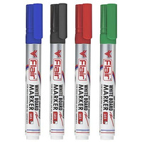 Flair Creative Series Dry Erase White Board Pen | Quick Drying Ink | Ideal For Whiteboard, Glass & Non-Porous Surface | Bright Ink Colors | 4 Shades Pouch Pack (Set Of 1)