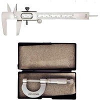 Labaura Vernier Caliper+Screw Gauge 25Mm Combo Pack Of 2 Micrometer Slide 12.5Cm Metallic Suitable For General-Purpose Measurements In Engineering, Machining, And Science Labs.