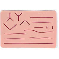 Opsys 3 Layer Large Suture Practice Pad With Wound, Advanced Silicone Suture Training Practice Pad With 14 Pre-Cut Wounds, Suture Practice Pad