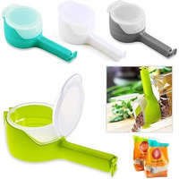 Bykoine 2-In-1 Snack Seal Sealing Bag Clips Vacuum Sealer,Portable Snack Sealer & Vacuum Clip  Airtight Freshness,Mini Food Bag Sealer & Clip  Reseal & Preserve Easily (Pack Of 03)