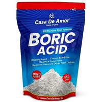 Casa De Amor Multi-Purpose Boric Acid 99.9% Pure Fine Powder- Highly Effective For Carrom Board, Rice Preservative, Multi-Purpose, Anhydrous (450 Gms)